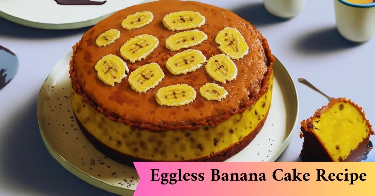 Eggless Banana Cake Recipe